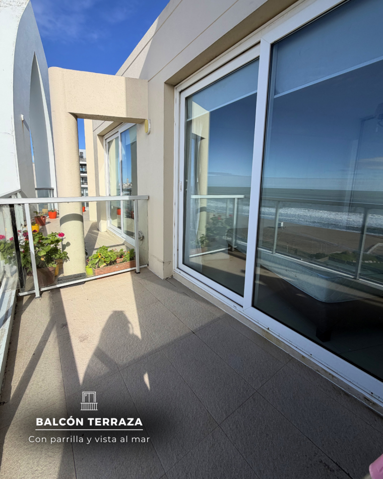 DEPARTAMENTO 3 AMBIENTES EN ALQUILER 24 MESES. VISTA PLENA AL MAR BALCON TERRAZA CON PARRILLA