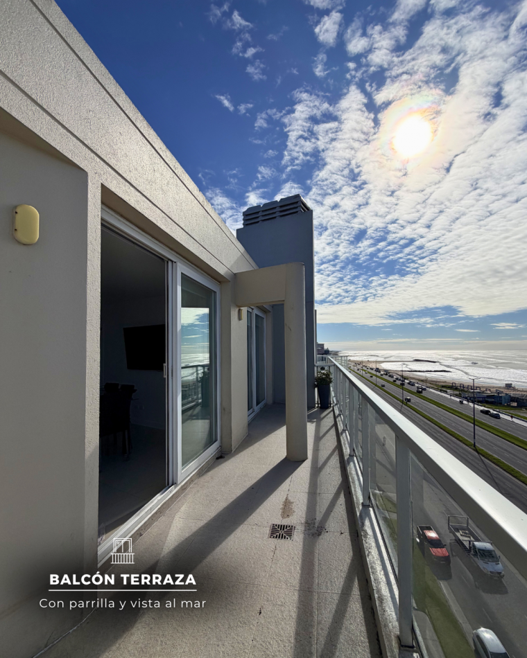 DEPARTAMENTO 3 AMBIENTES EN ALQUILER 24 MESES. VISTA PLENA AL MAR BALCON TERRAZA CON PARRILLA