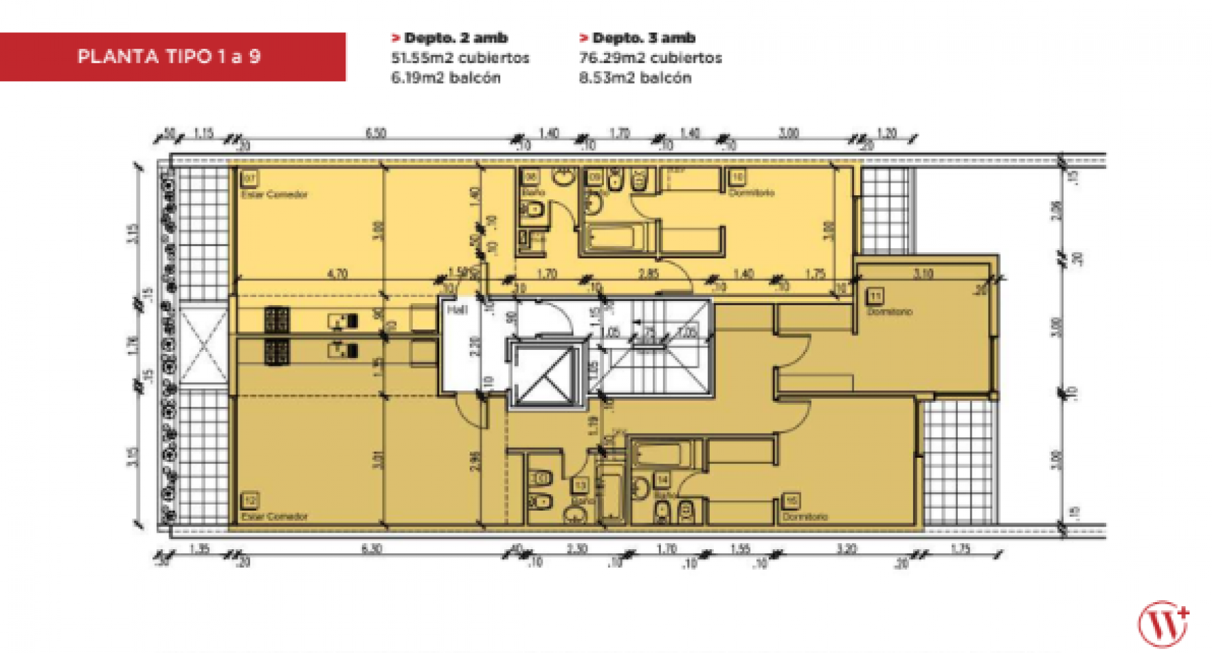 EDIFICIO WESTON PLAZA MITRE - 2 AMBIENTES EN POZO 