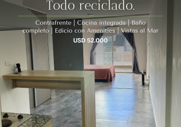 DEPARTAMENTO DE UN AMBIENTE Y MEDIO CON BALCON A UNA CUADRA DEL MAR. PUNTA MOGOTES 