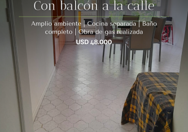 MONOAMBIENTE CON BALCON A LA CALLE. MAR DEL PLATA 
