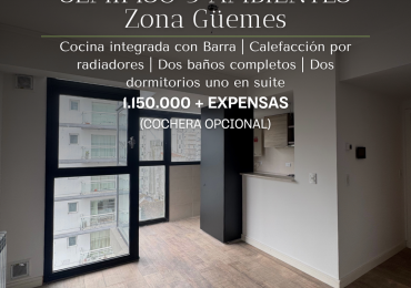 ALQUILER SEMIPISO DE TRES AMBIENTES ZONA GUEMES 